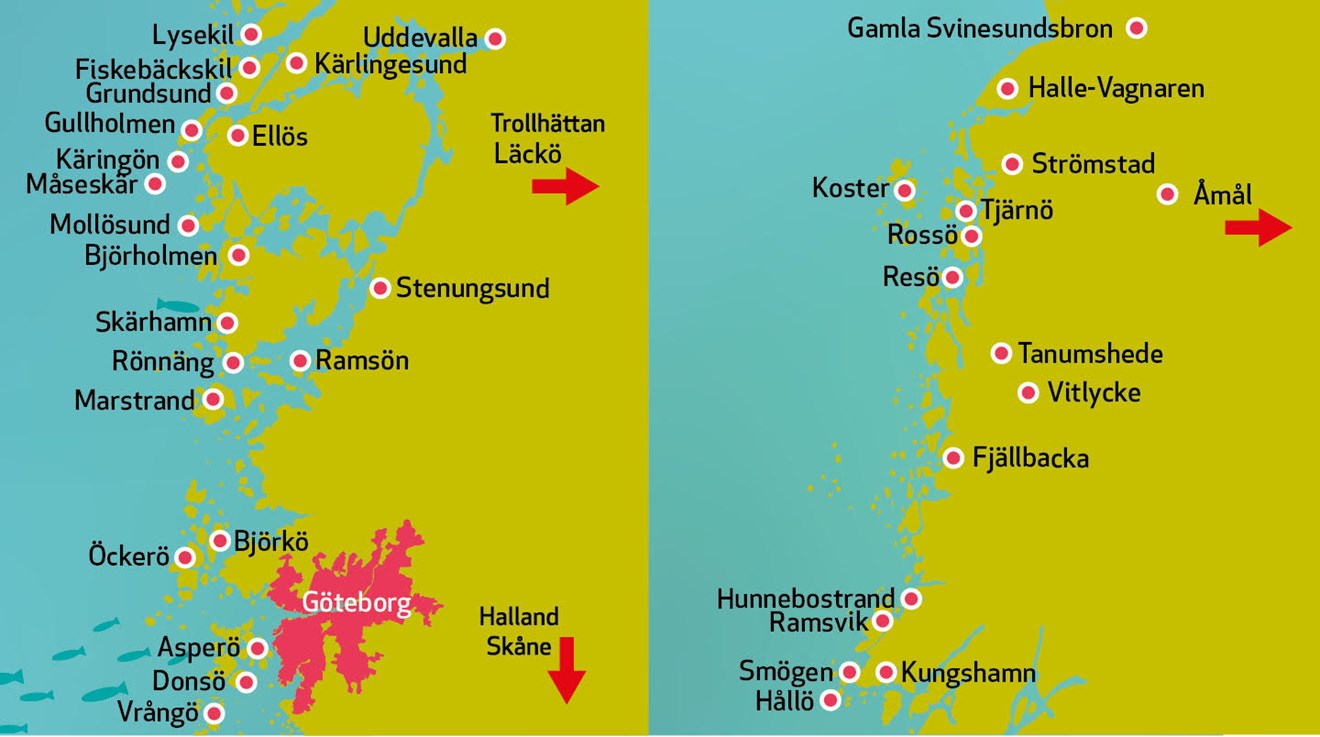Karta över aktiviteter Bohuslän